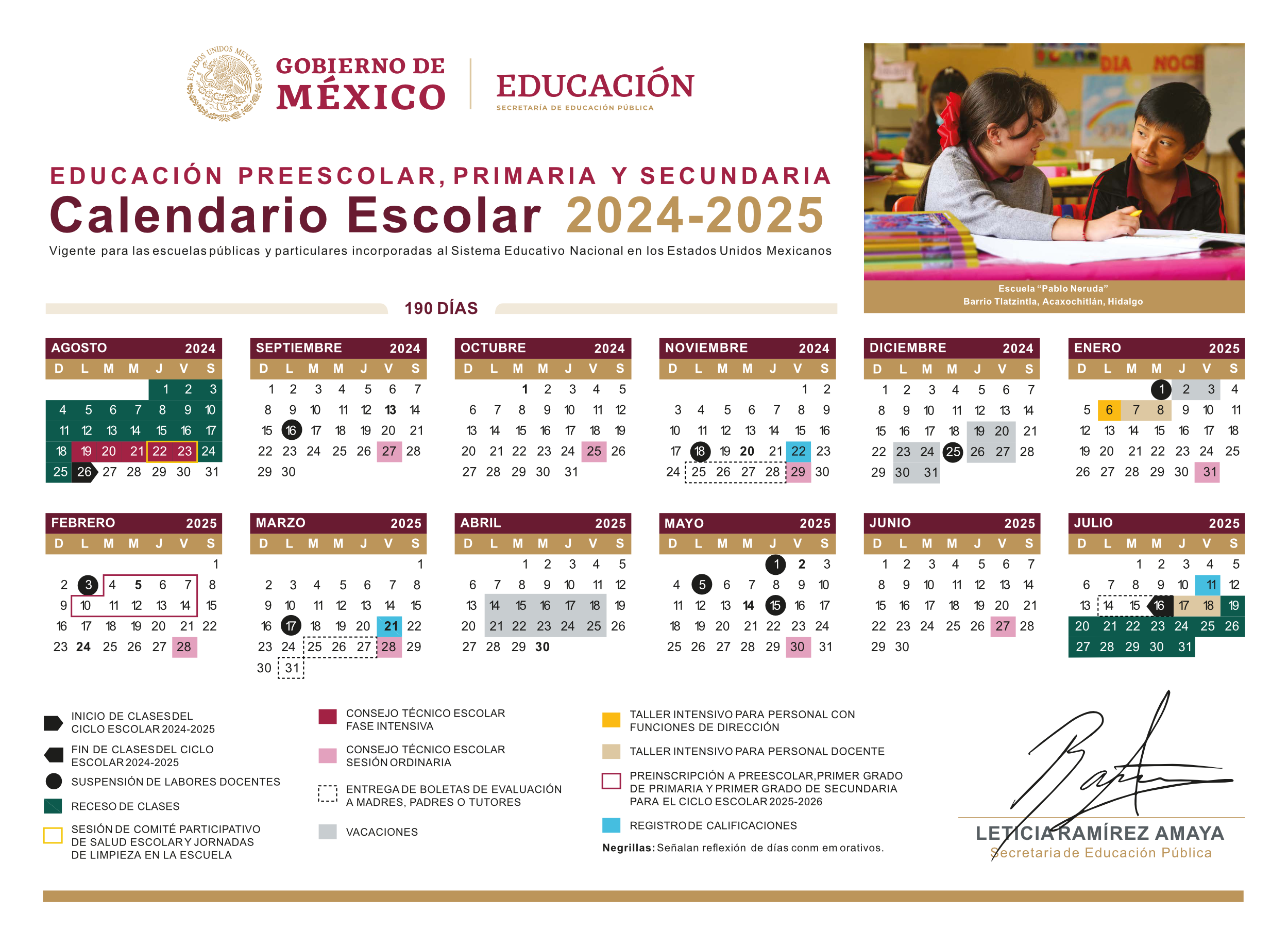 Calendario Escolar Oficial 2024-2025